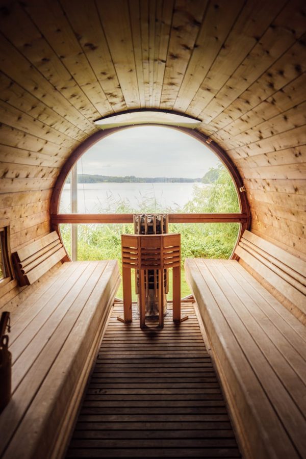 TimberIN Barril Classic — sauna de barril exterior de madera nórdica